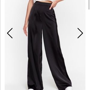 Satin high waisted black trouser